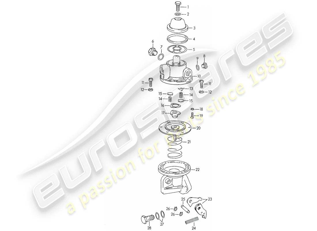 porsche 1952 (356/356a) single parts - for - fuel pump - 616. 08.401 part diagram