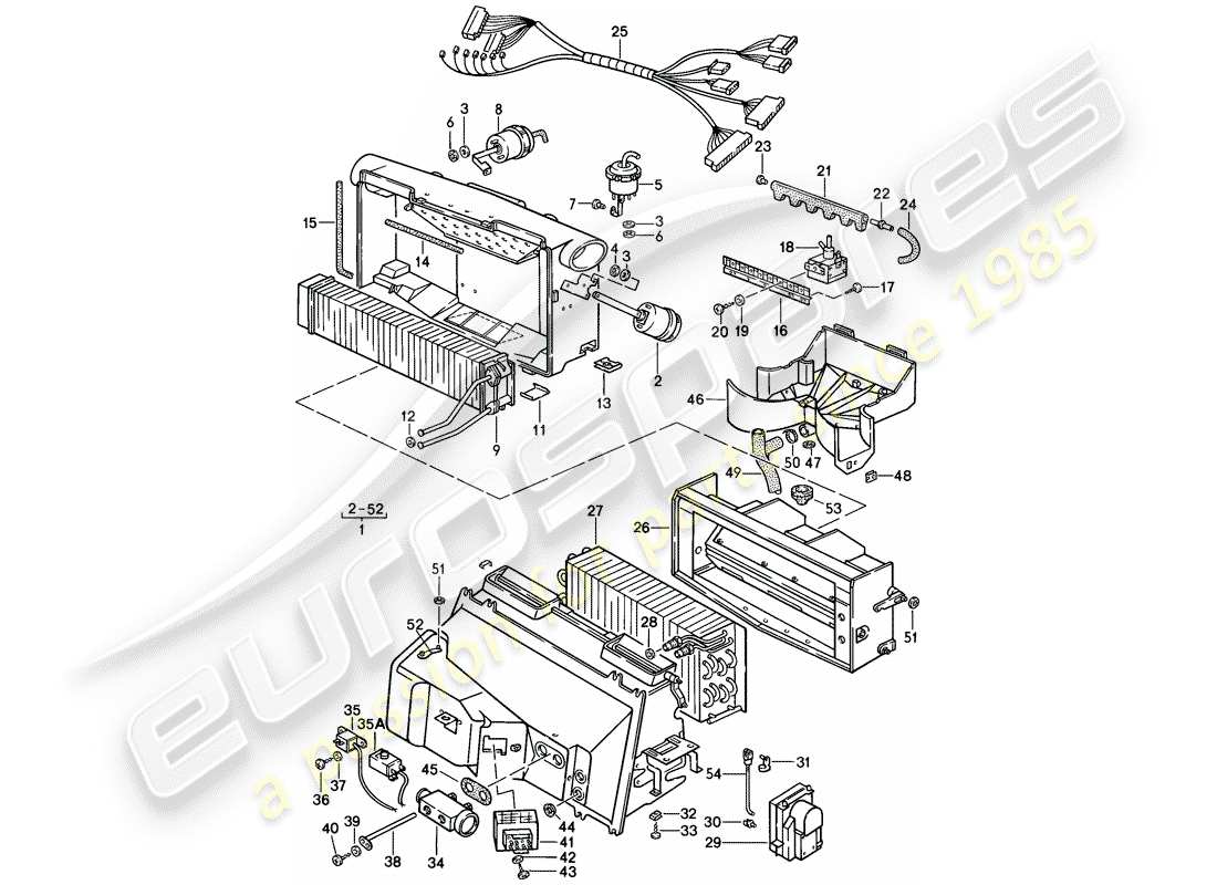 porsche 1986 (928) air conditioner part diagram
