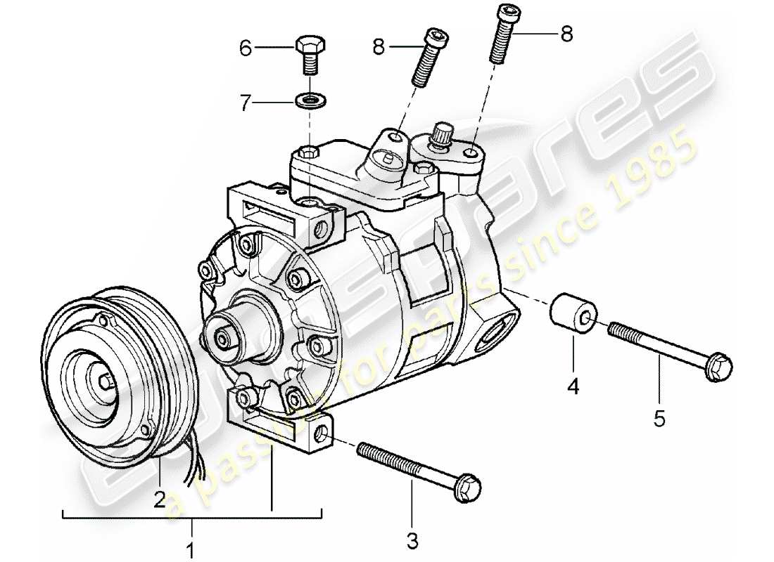 porsche 2005 (997-1) compressor part diagram