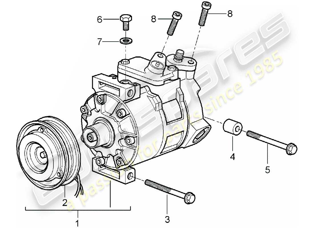 porsche 997 (2005) compressor part diagram