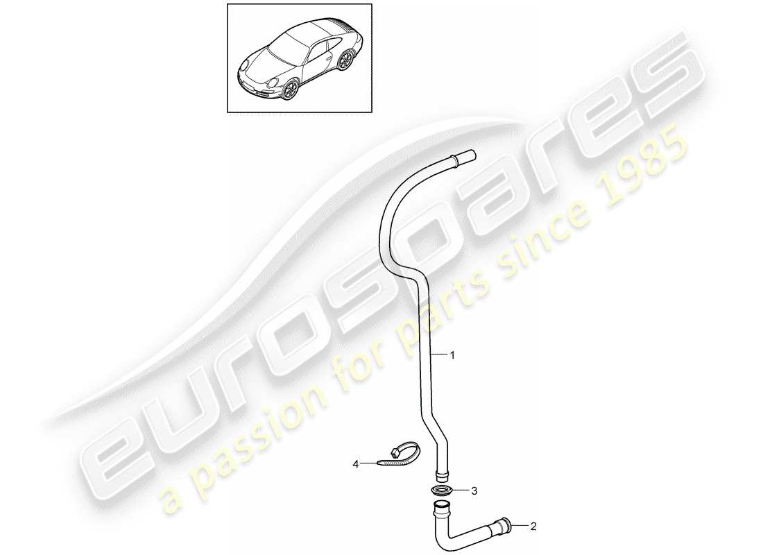 porsche 2011 (997-2) water drain pipe part diagram