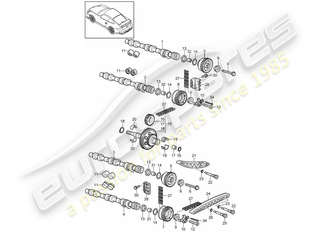 porsche 997 gt3 (2007) valve control part diagram