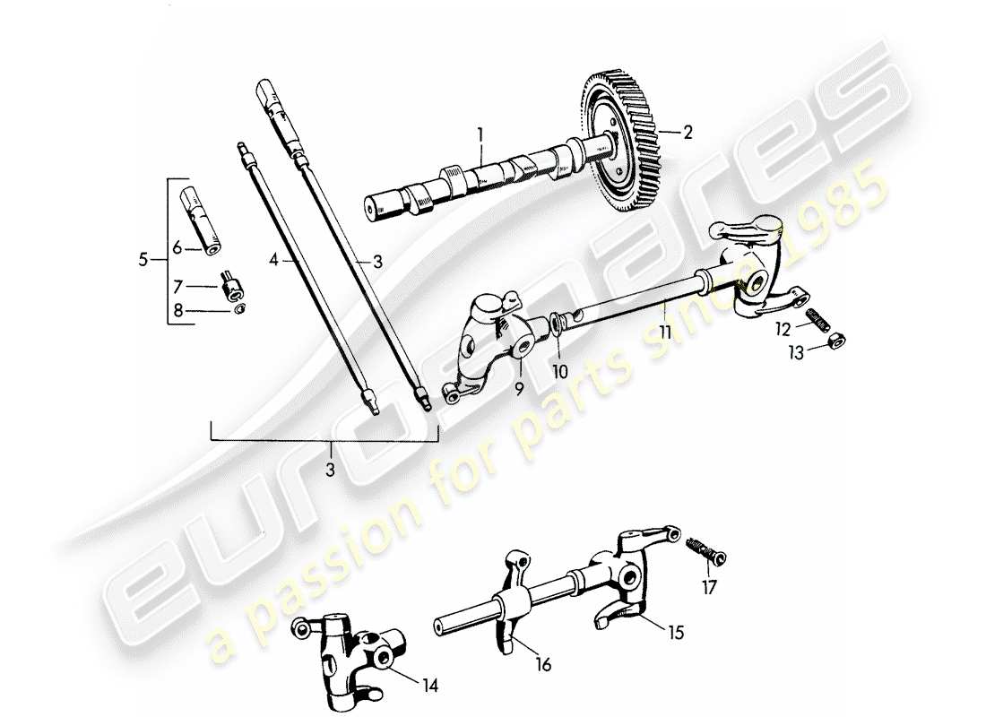 porsche 1952 (356/356a) camshaft - m >> 10 199 - m >> 21 780 - m >> 50 099 - m >> 21 999 - m >> 33 899 - m >> 40 999 part diagram