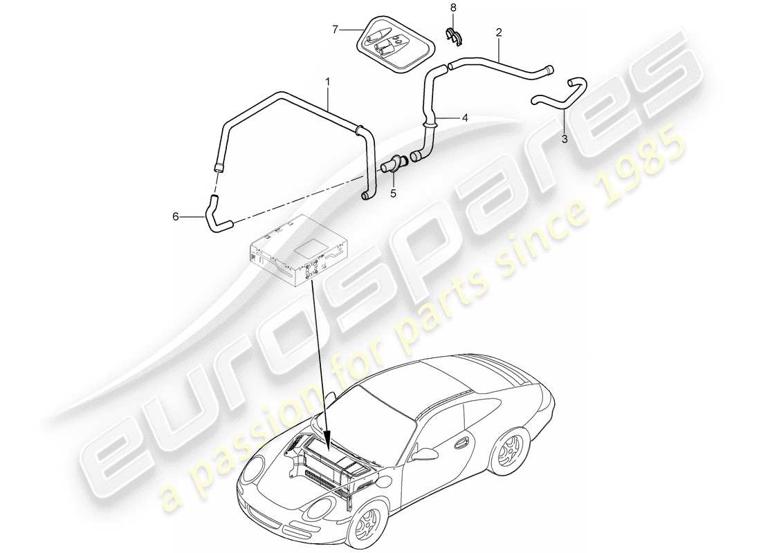 porsche 2011 (997-2) luggage compartment part diagram