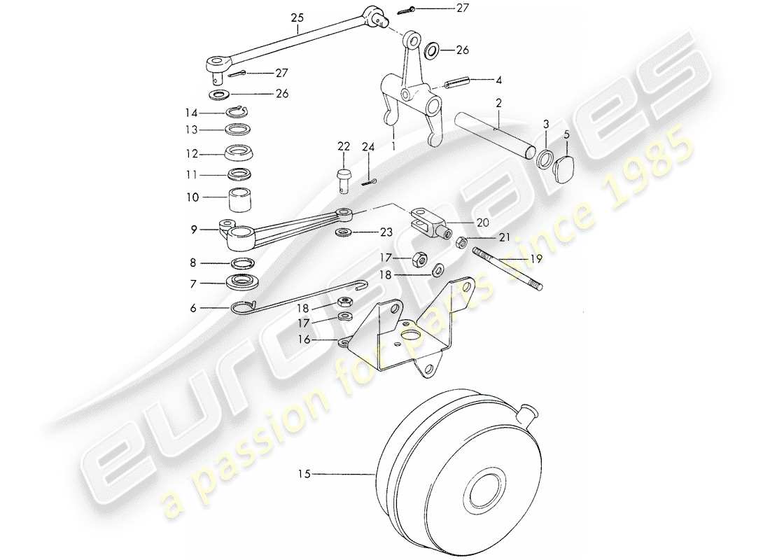 porsche 1970 (911) clutch release - sportomatic part diagram