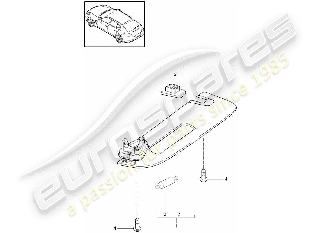 porsche 2010 (panamera 970) sun vizors part diagram