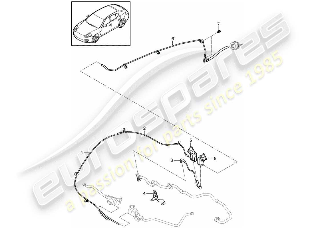 porsche 2010 (panamera 970) pressure pipe part diagram