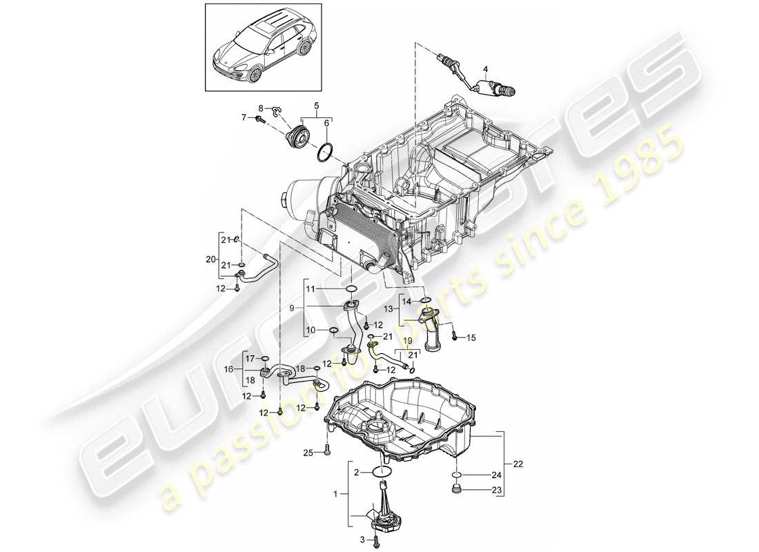porsche 2018 (cayenne e2 92a) suction tube part diagram