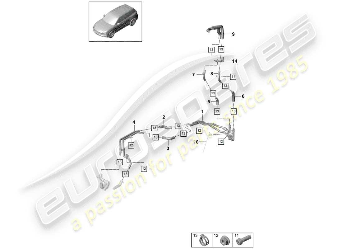porsche 2020 (cayenne e3 9ya/9yb) heater part diagram