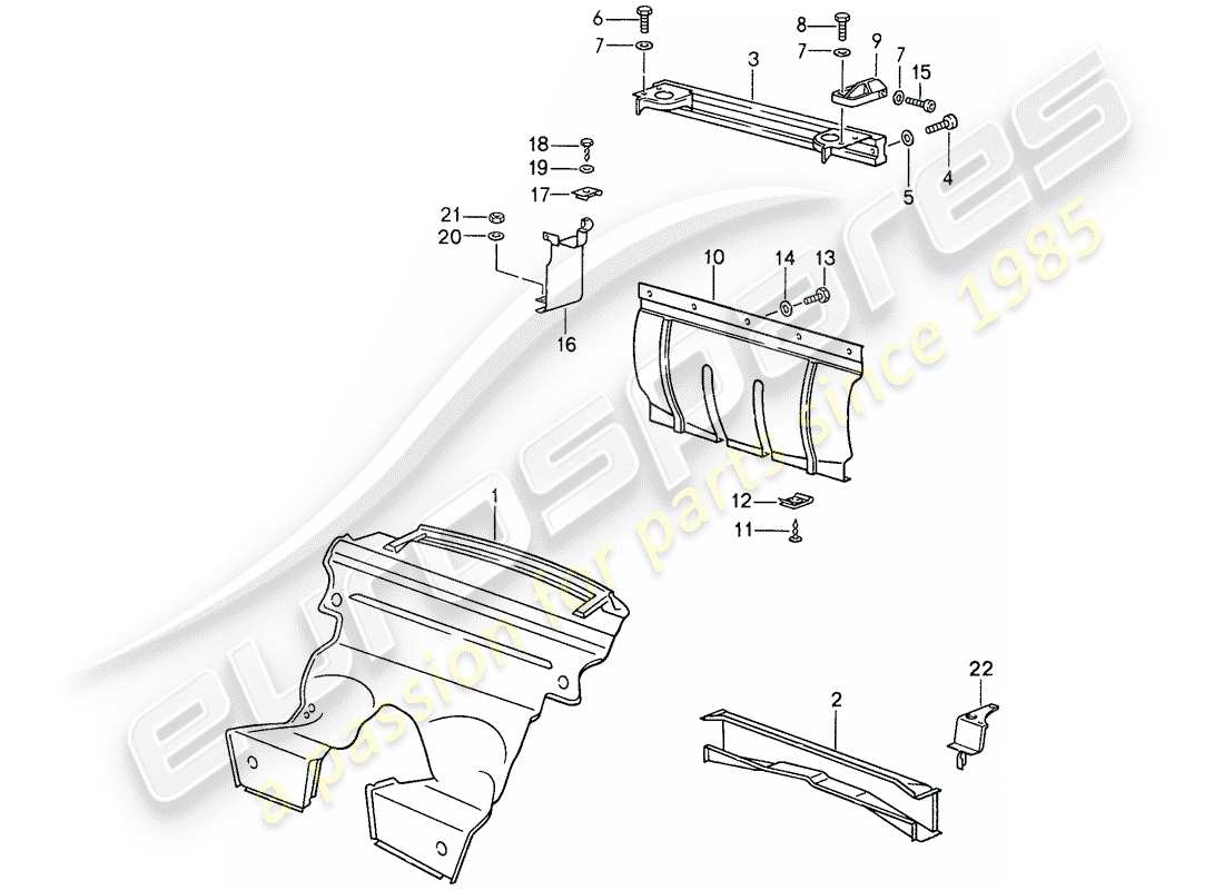 porsche 1987 (959) frame parts diagram