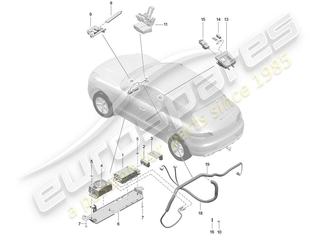 porsche macan (2018) for vehicles with telephone part diagram