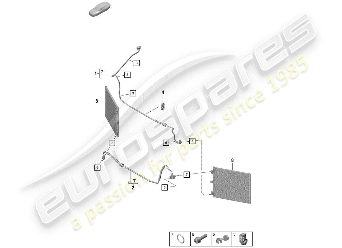 porsche 2020 (718 boxster spyder) air conditioner parts diagram