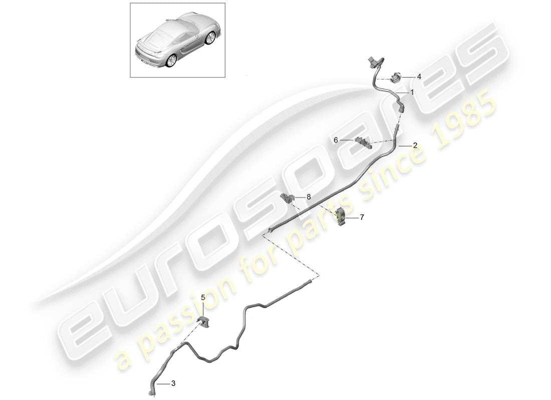 porsche 2016 (981 cayman gt4) vacuum line part diagram