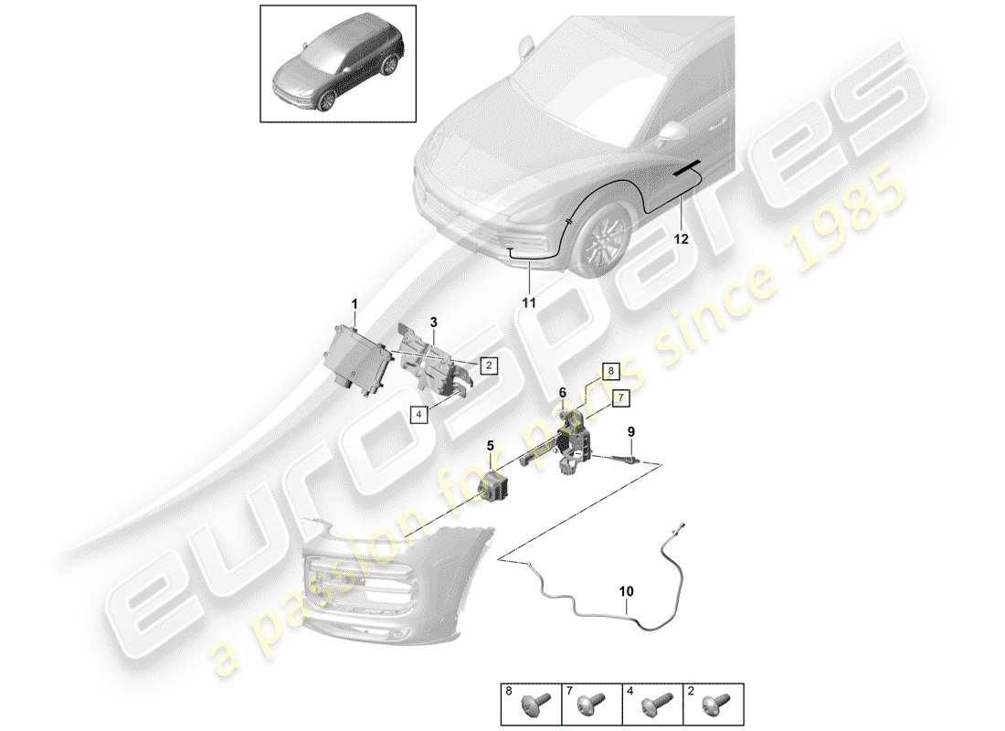 porsche 2019 (cayenne e3 9ya/9yb) single parts part diagram