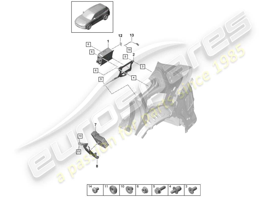 porsche 2019 (cayenne e3 9ya/9yb) charger for high-voltage part diagram