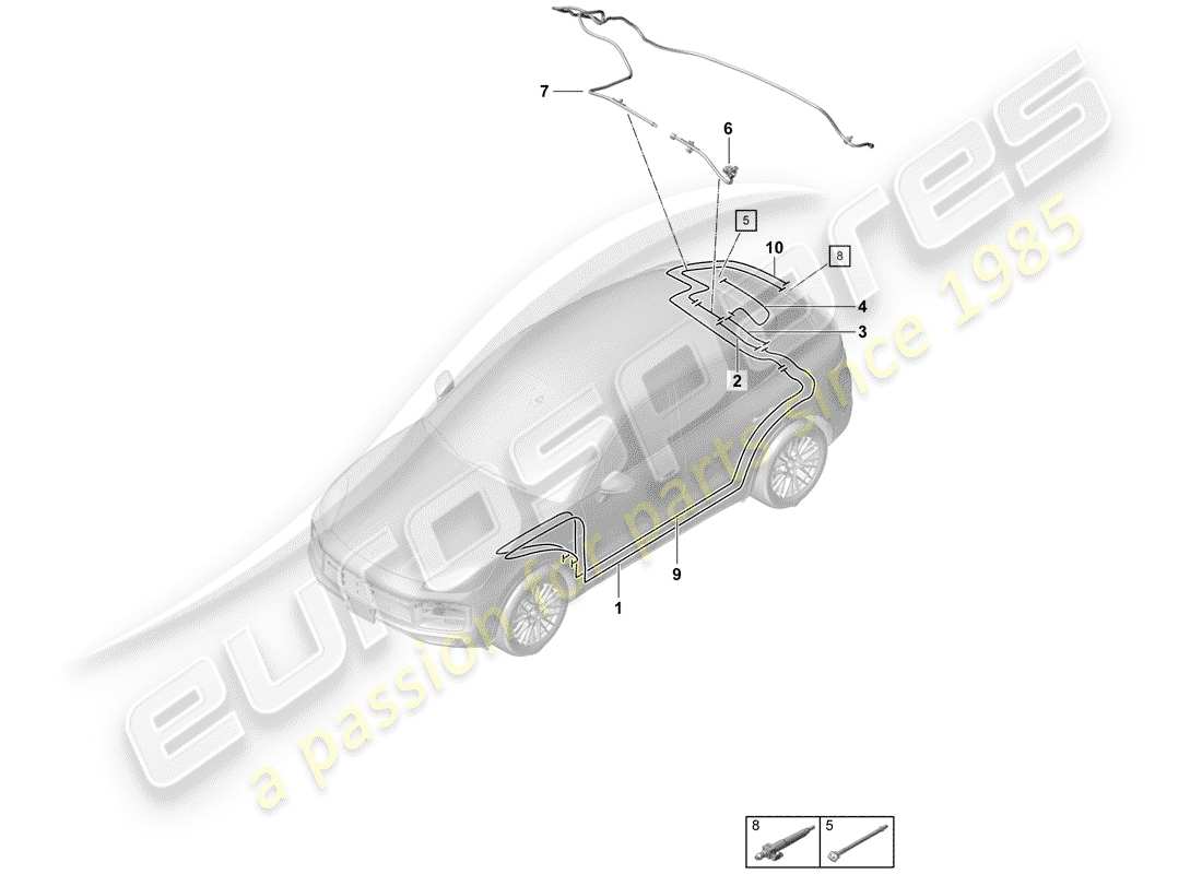 porsche 2019 (cayenne e3 9ya/9yb) hose part diagram