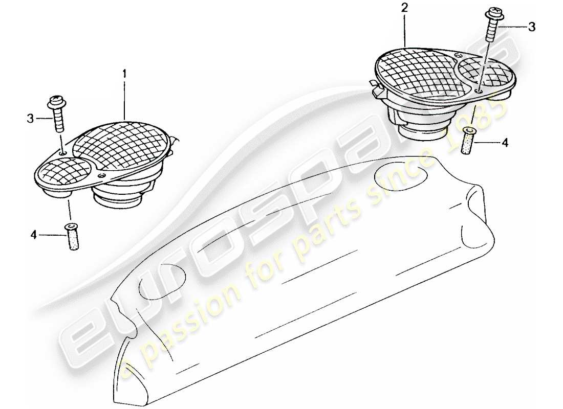 porsche 2004 (996 gt3) loudspeaker part diagram