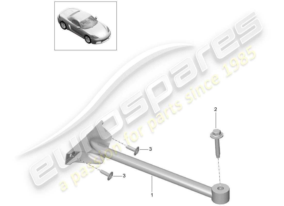 porsche 2019 (718 boxster) dome strut part diagram