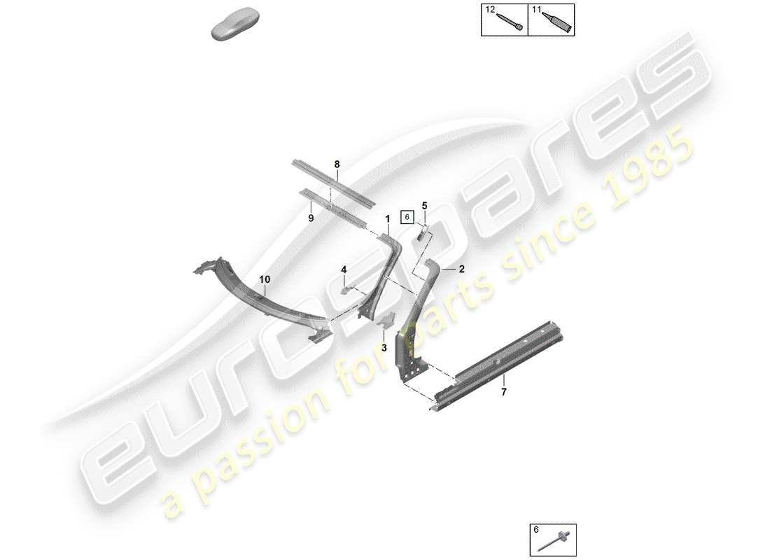 porsche 2020 (718 boxster spyder) cowl parts diagram