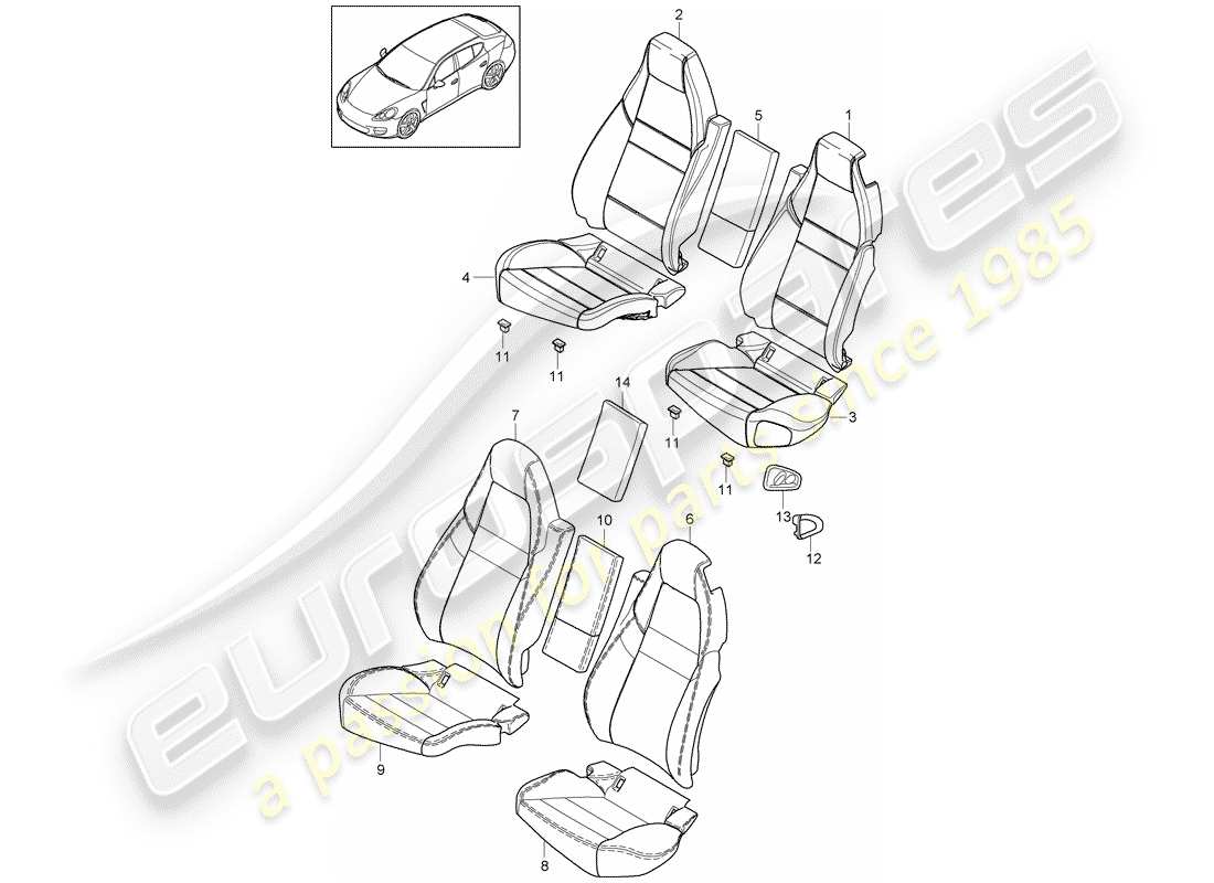 porsche 2016 (panamera 970) cover part diagram