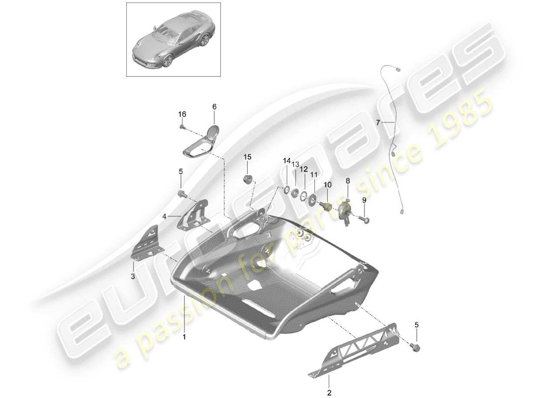 porsche 2017 (991-2 turbo) seat part diagram
