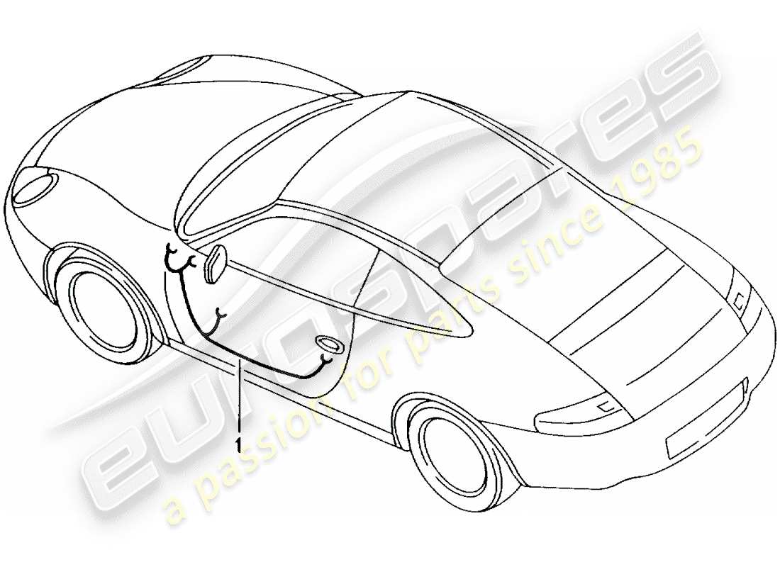 porsche 2001 (996 gt3) wiring harnesses - driver's door - passenger's door part diagram