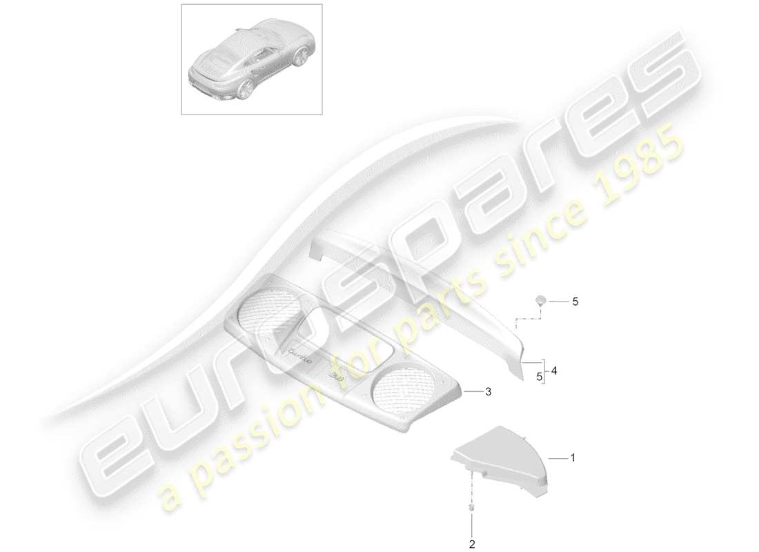 porsche 2014 (991-1 turbo) lining part diagram
