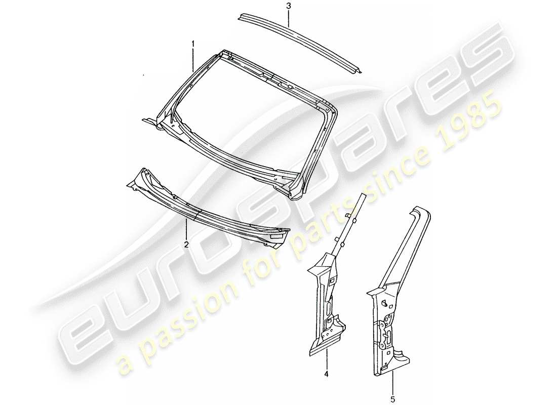 porsche boxster 986 (2004) cowl part diagram