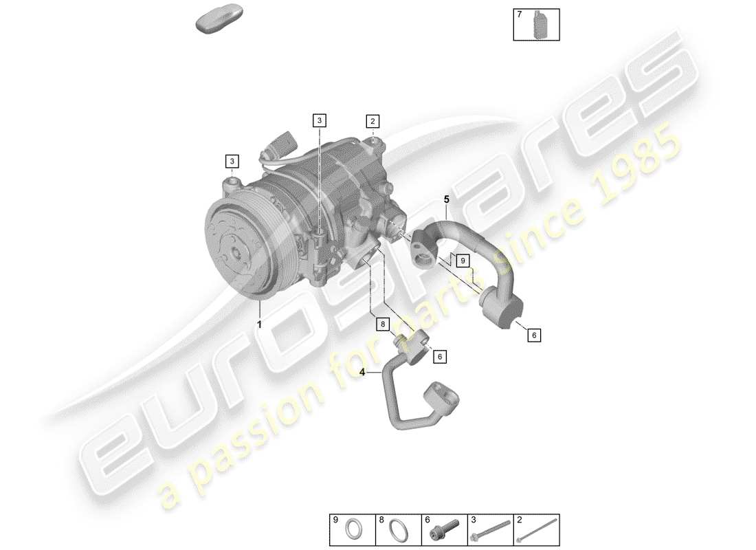 porsche 2020 (718 boxster spyder) compressor parts diagram
