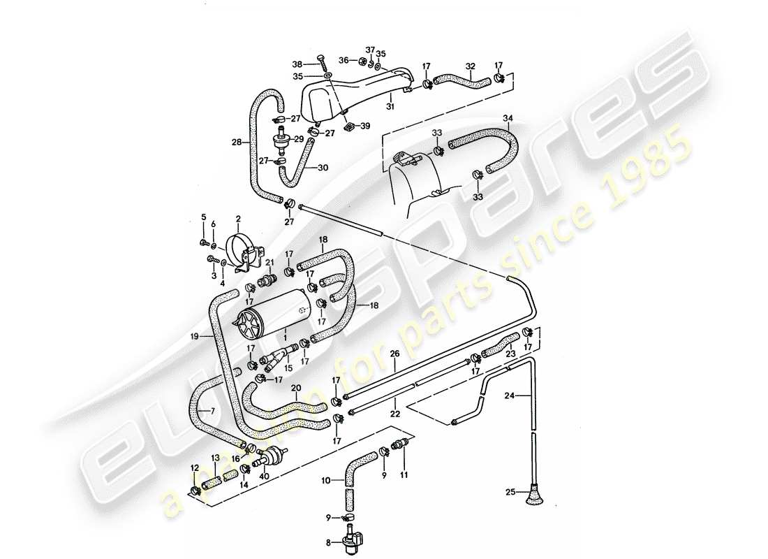 porsche 1995 (928) tank ventilation part diagram