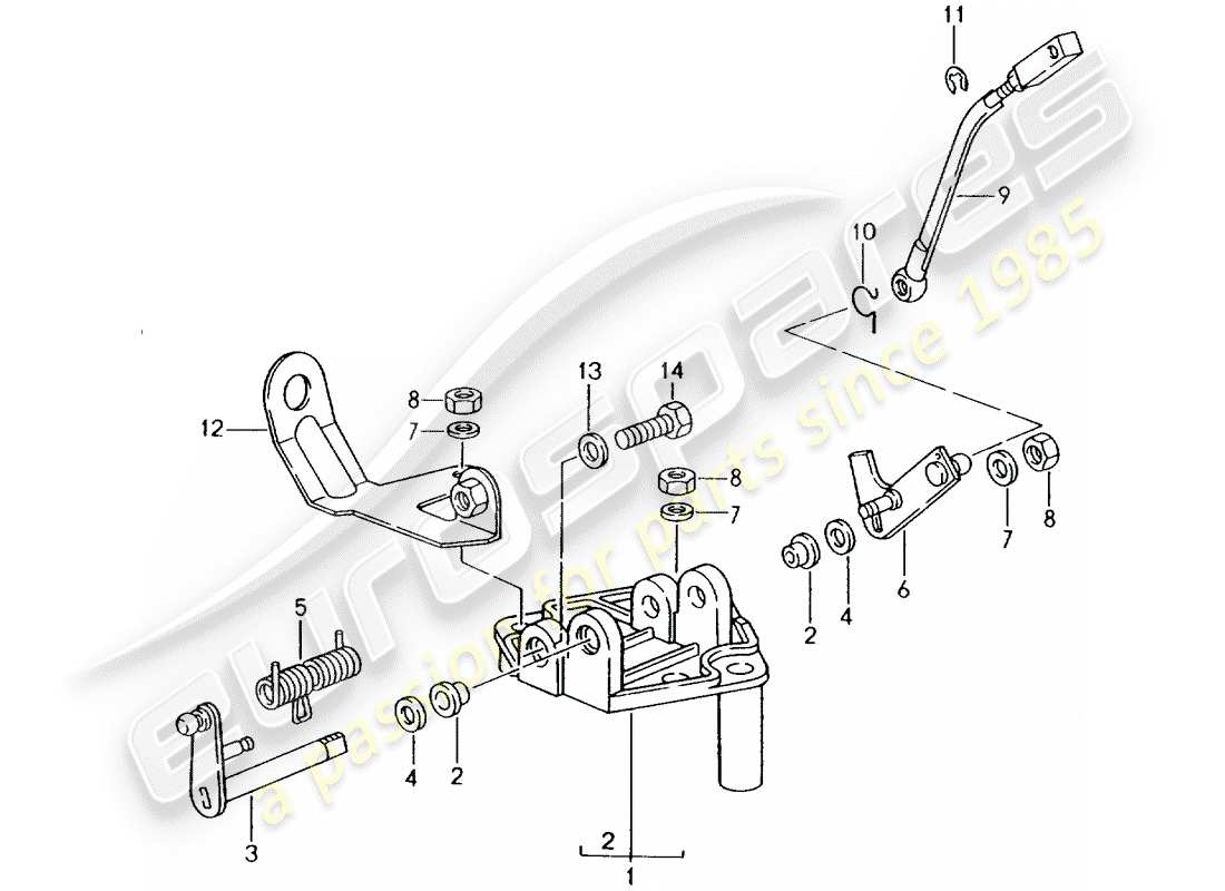 porsche 964 (1994) bracket - throttle linkage part diagram