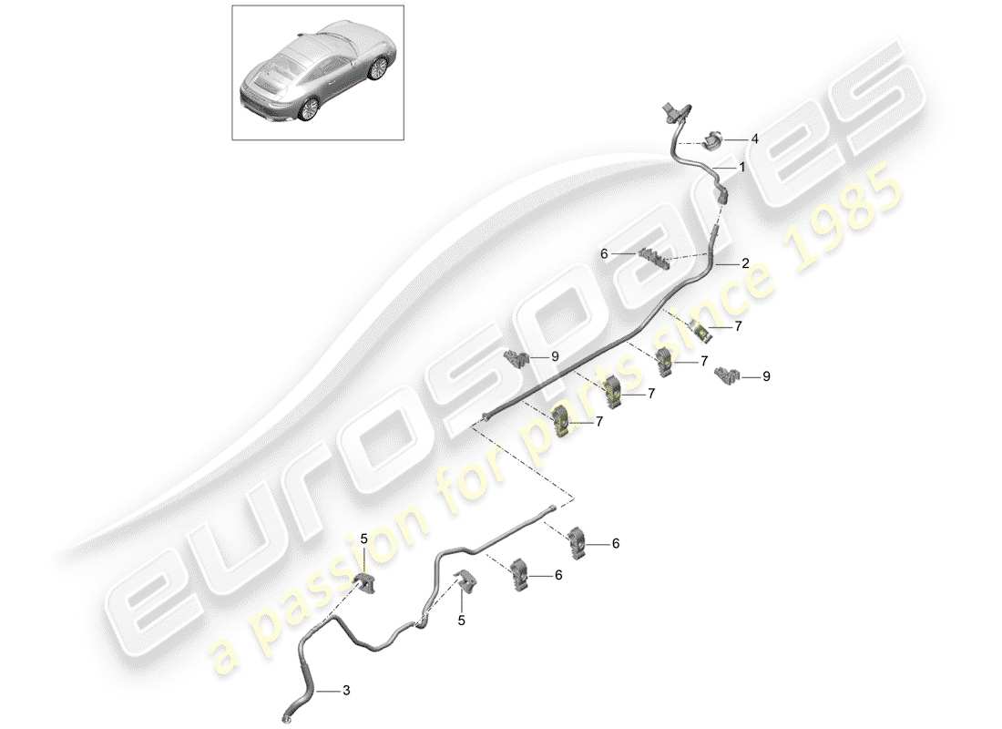porsche 2019 (991-2) vacuum line part diagram