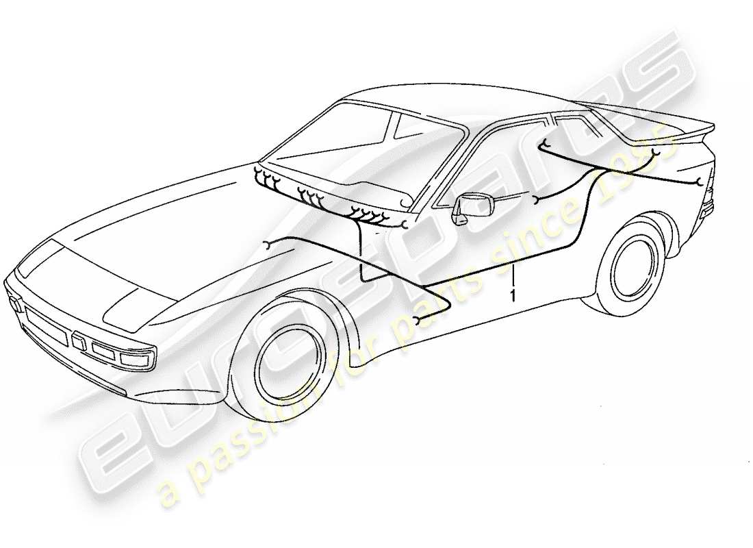 porsche 1990 (944) wiring harnesses - passenger compartment part diagram