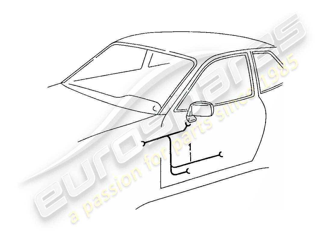 porsche 1991 (944) wiring harnesses - doors part diagram