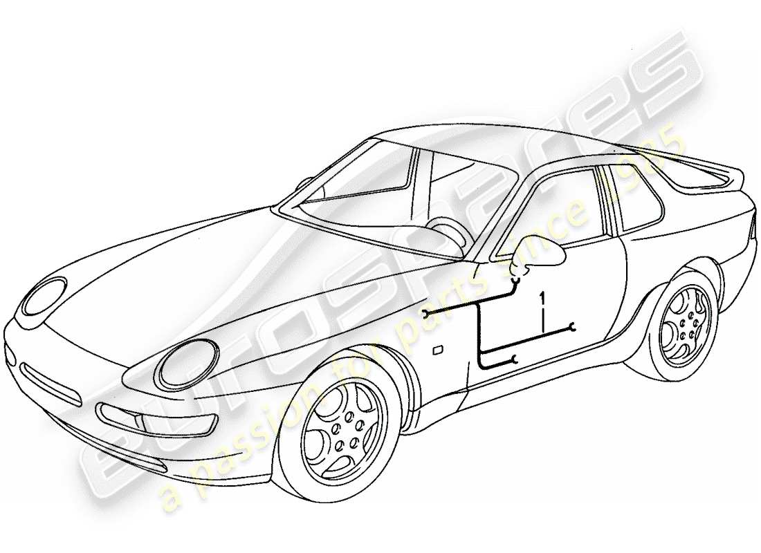 porsche 1994 (968) wiring harnesses - doors part diagram