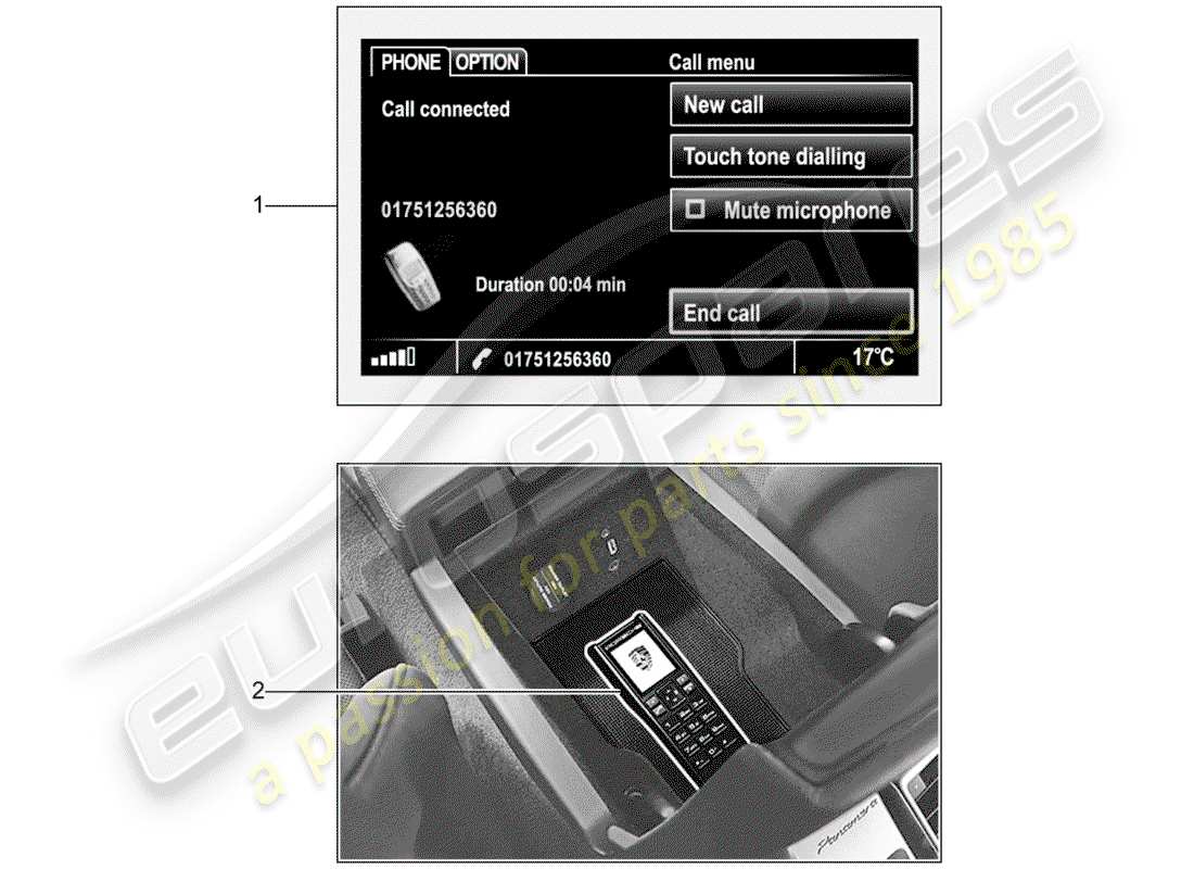 porsche tequipment panamera (2016) installation kit part diagram