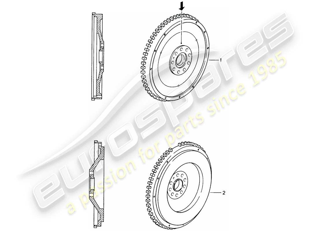 porsche replacement catalogue (2007) flywheel part diagram