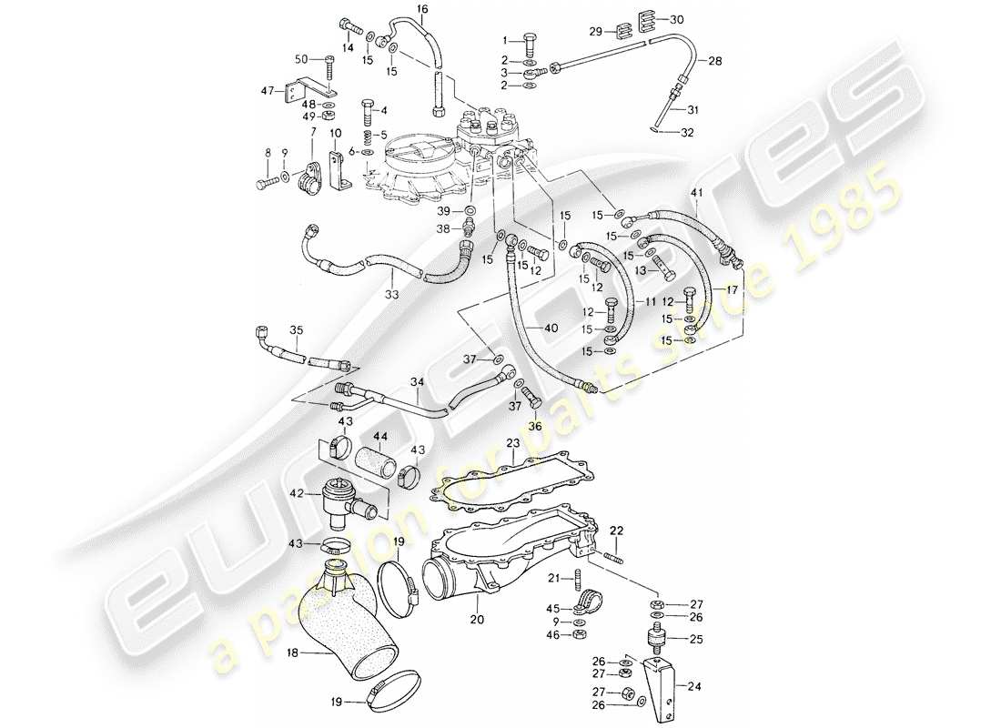 porsche 964 (1994) k-jetronic part diagram