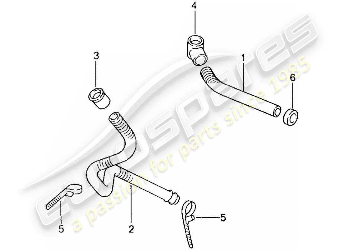 porsche 2004 (996 gt3) water drain pipe - mount - sound absorber - heater - air conditioner part diagram