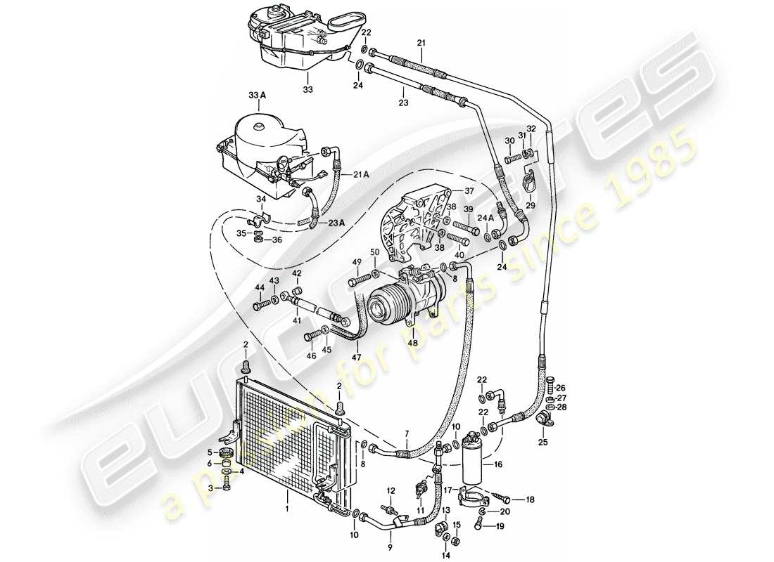 porsche 1982 (944) air conditioner parts diagram