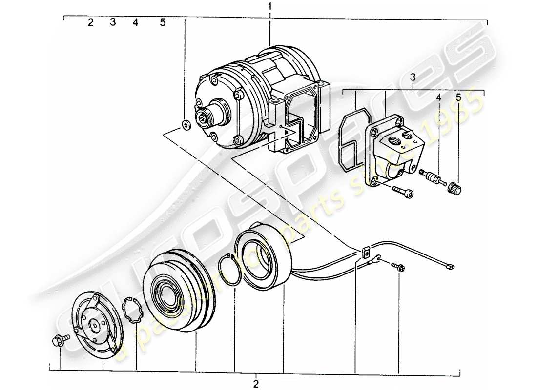 porsche 993 (1994) compressor parts diagram