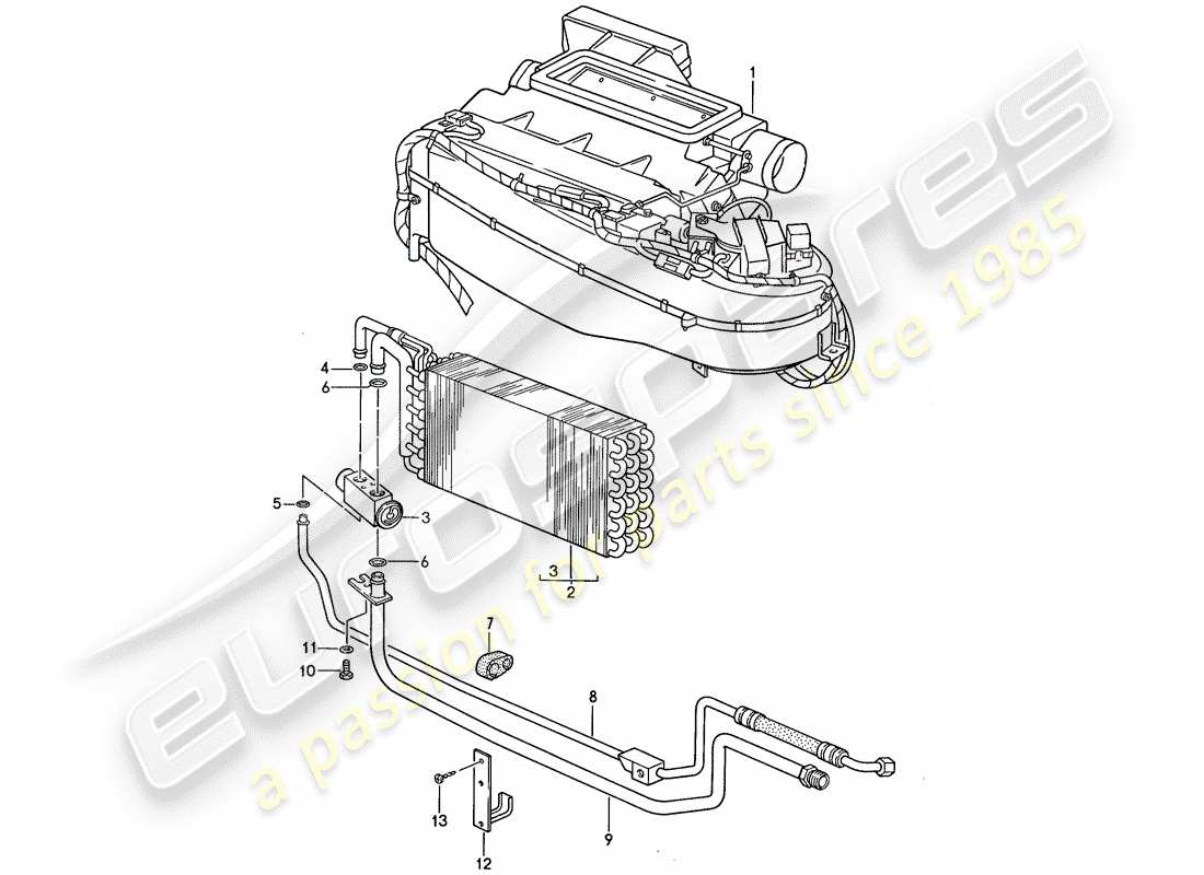 porsche 1987 (959) air conditioner 1 parts diagram