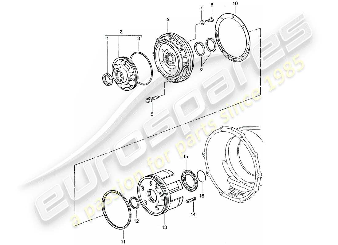 porsche 1989 (928) automatic transmission - primary pump part diagram