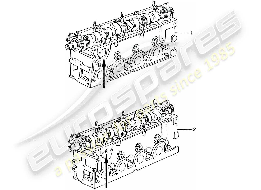 porsche 2008 (refurbished and exchange catalogue) cylinder head part diagram
