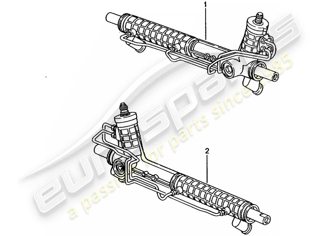 porsche 2008 (refurbished and exchange catalogue) steering gear part diagram