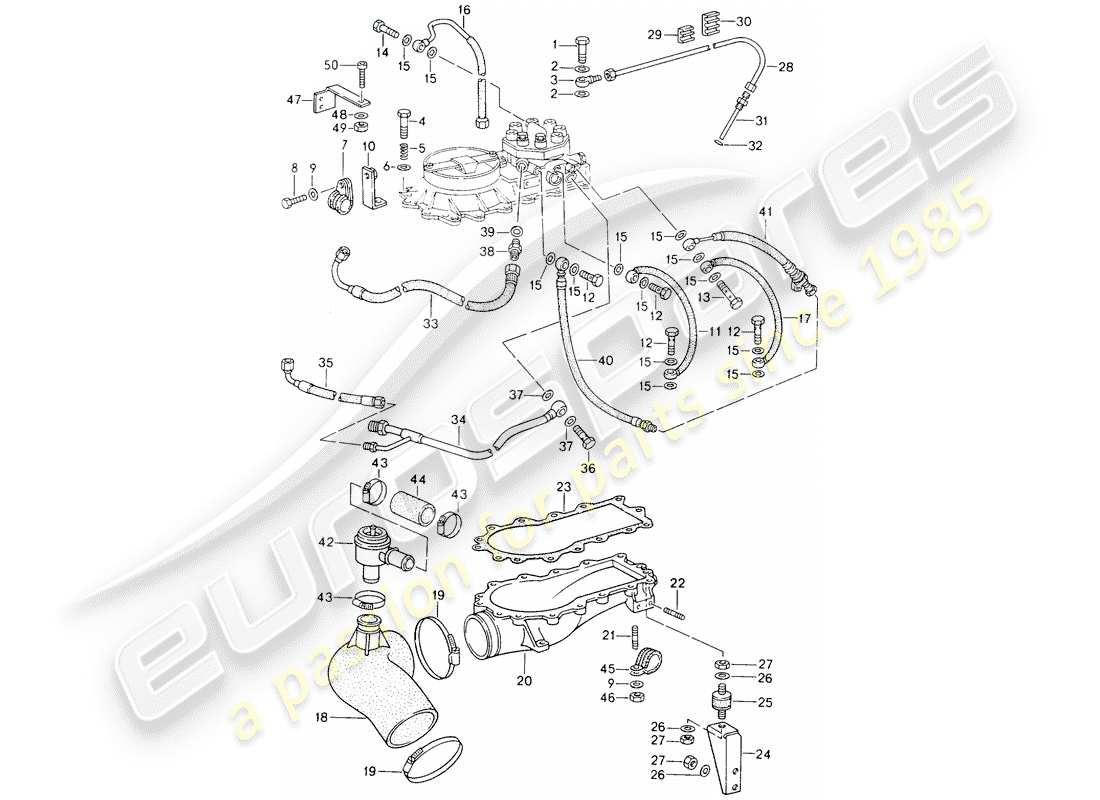 porsche 1990 (964) k-jetronic part diagram