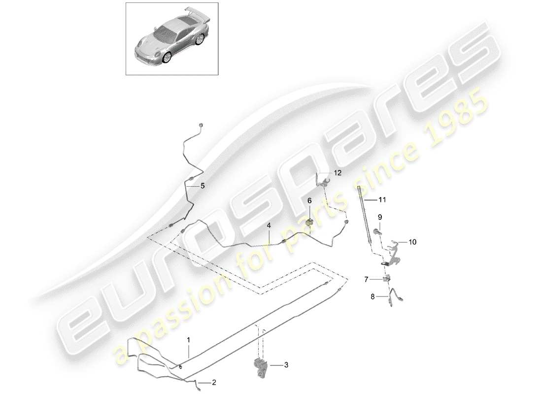 porsche 2015 (991-1 turbo) brake line part diagram