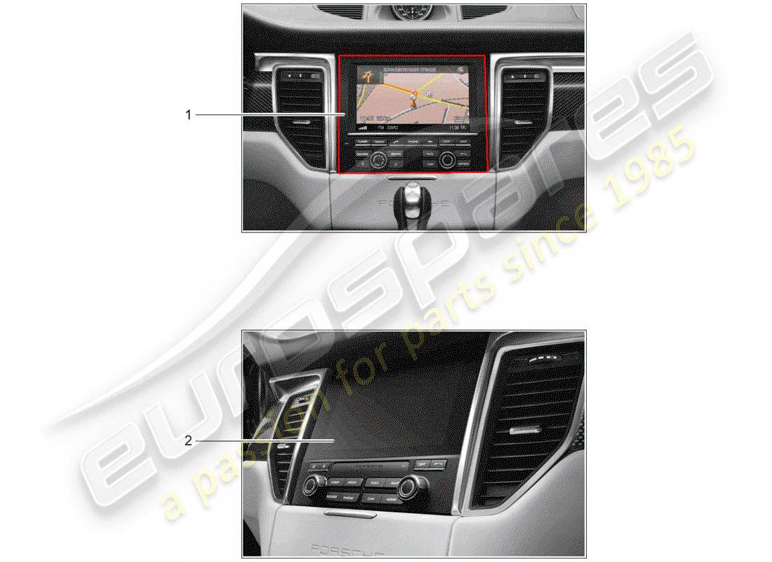 porsche tequipment macan (2017) navigation system part diagram