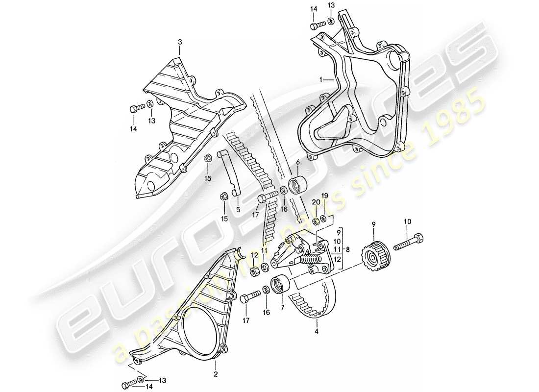 porsche 1990 (944) driving mechanism - camshaft part diagram