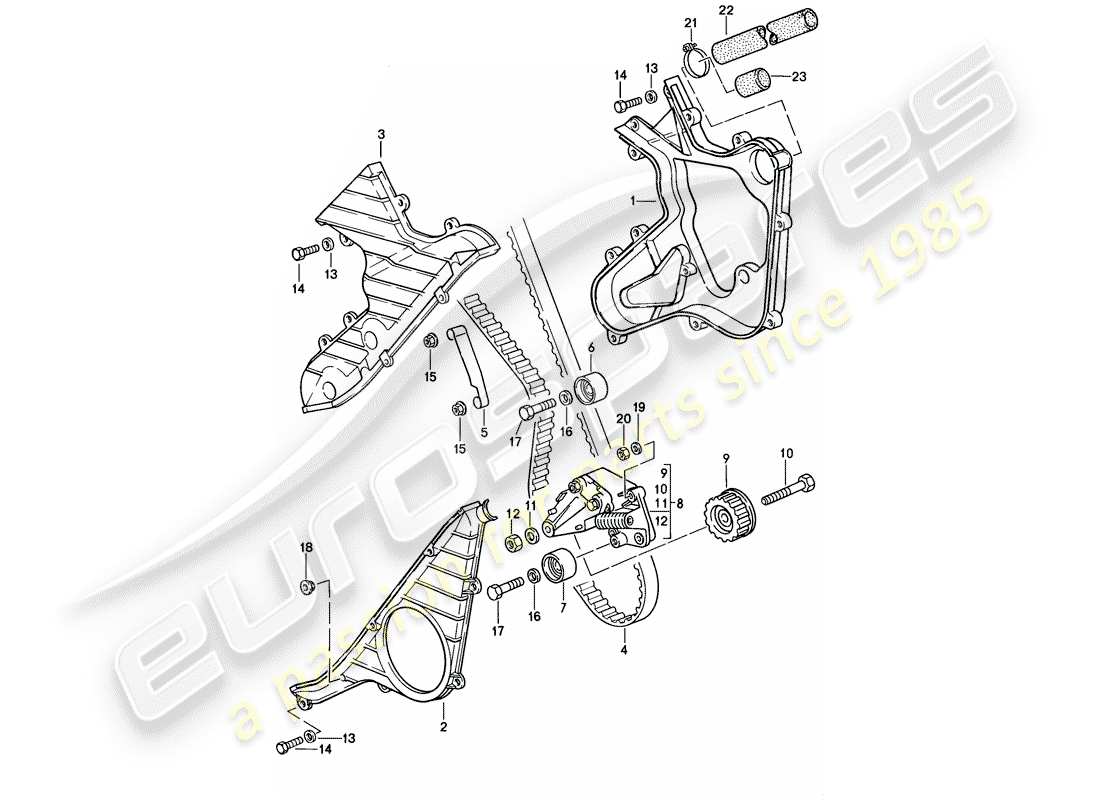 porsche 1986 (944) driving mechanism - camshaft - d - mj 1987>> part diagram